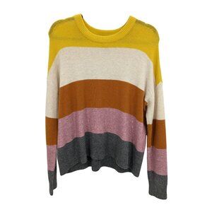 Madewell Colorblock Stripe Knit Sweater Women Size S Minimalist Retro Cozy Soft